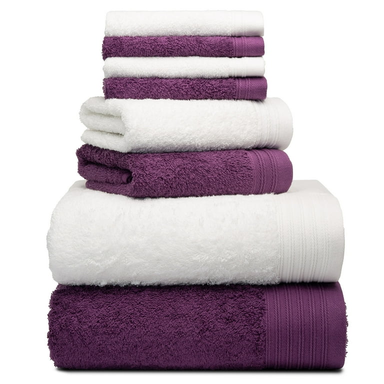 Premium 8 Pieces Towel Set including 2 Bath Towels 30 x 56