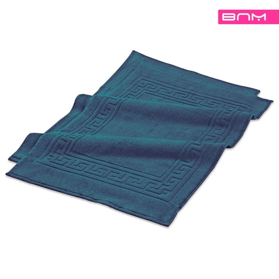 Premium 900 GSM Combed Cotton Solid Fabric Bathroom Mat Set , 22 x 35-Inches (2 Pack), Sapphire by Blue Nile Mills