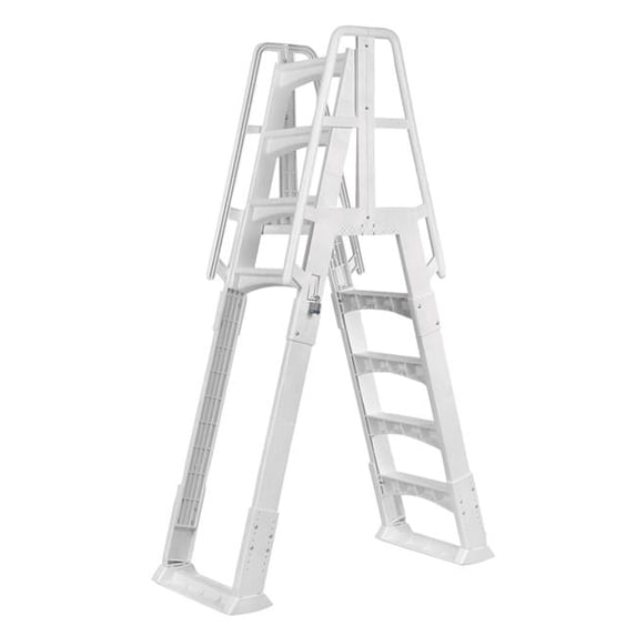 Premium A-Frame Above Ground Pool Ladder - White - Walmart.com