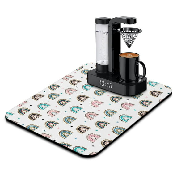 Premium Absorbent Coffee Bar Mat - Eco-Friendly 17-Layer Design with Non-Slip Base for Coffee Machines & Kitchen Countertops