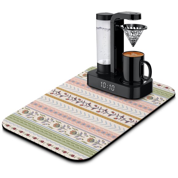 Premium Absorbent Coffee Bar Mat - Eco-Friendly 4-Layer Design with Non-Slip Base for Coffee Machines & Kitchen Countertops