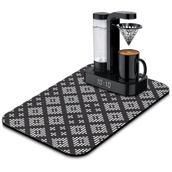 Premium Absorbent Coffee Bar Mat - Eco-Friendly 4-Layer Design with Non-Slip Base for Coffee Machines & Kitchen Countertops