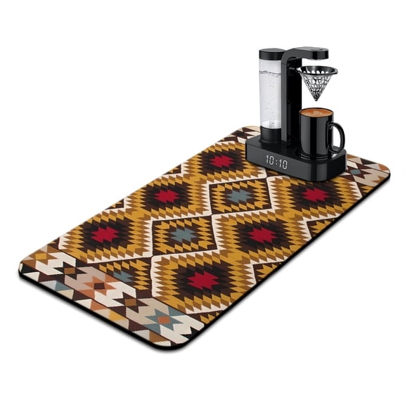 Premium Absorbent Coffee Bar Mat - Eco-Friendly 4-Layer Design with Non-Slip Base for Coffee Machines & Kitchen Countertops