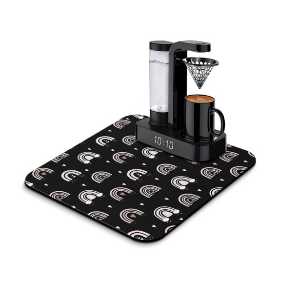 Premium Absorbent Coffee Bar Mat - Eco-Friendly 4-Layer Design with Non-Slip Base for Coffee Machines & Kitchen Countertops