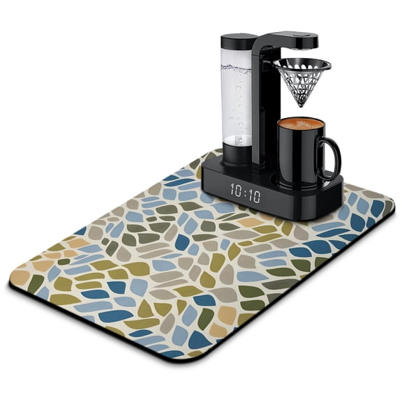 Premium Absorbent Coffee Bar Mat - Eco-Friendly 4-Layer Design with Non-Slip Base for Coffee Machines & Kitchen Countertops