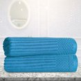 thumbnail image 1 of Premium Absorbent Cotton Bath Sheets Set, Azure by Blue Nile Mills, 1 of 9