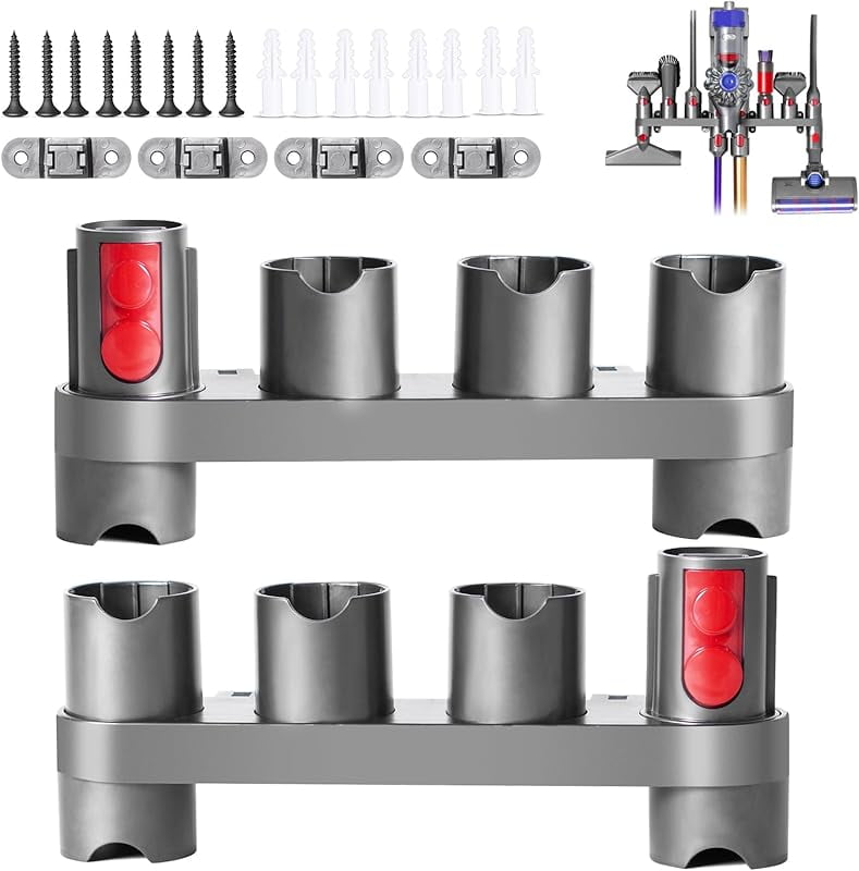Premium Accessory Holders for Dy*son Vacuum Cleaners - Wall Mount and Docking Station Organizer for Dy*son V15 V7 V8 V10 V11 Model, with 10 Storage Adapters (2 Pack)