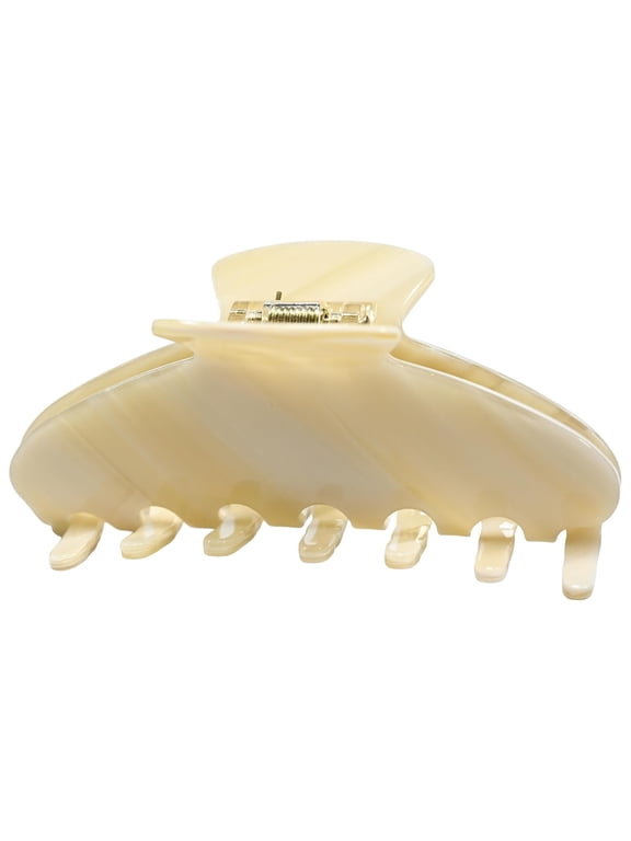 Premium Acetate Hair Claw Clips for Women and Girls, 4 Inch Large Cute Jaw Clip for Thick or Thin Hair, No Snagging and a Secure Grip Hair Clamps(Buttercream)