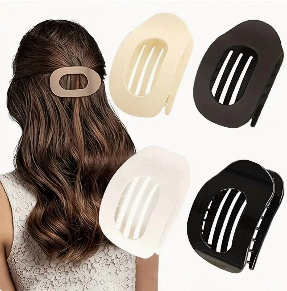 Premium Acetate Matte Shark Clips Set of 4 | Versatile Everyday Hair Accessories | Elegant and Chic Hair Ornaments