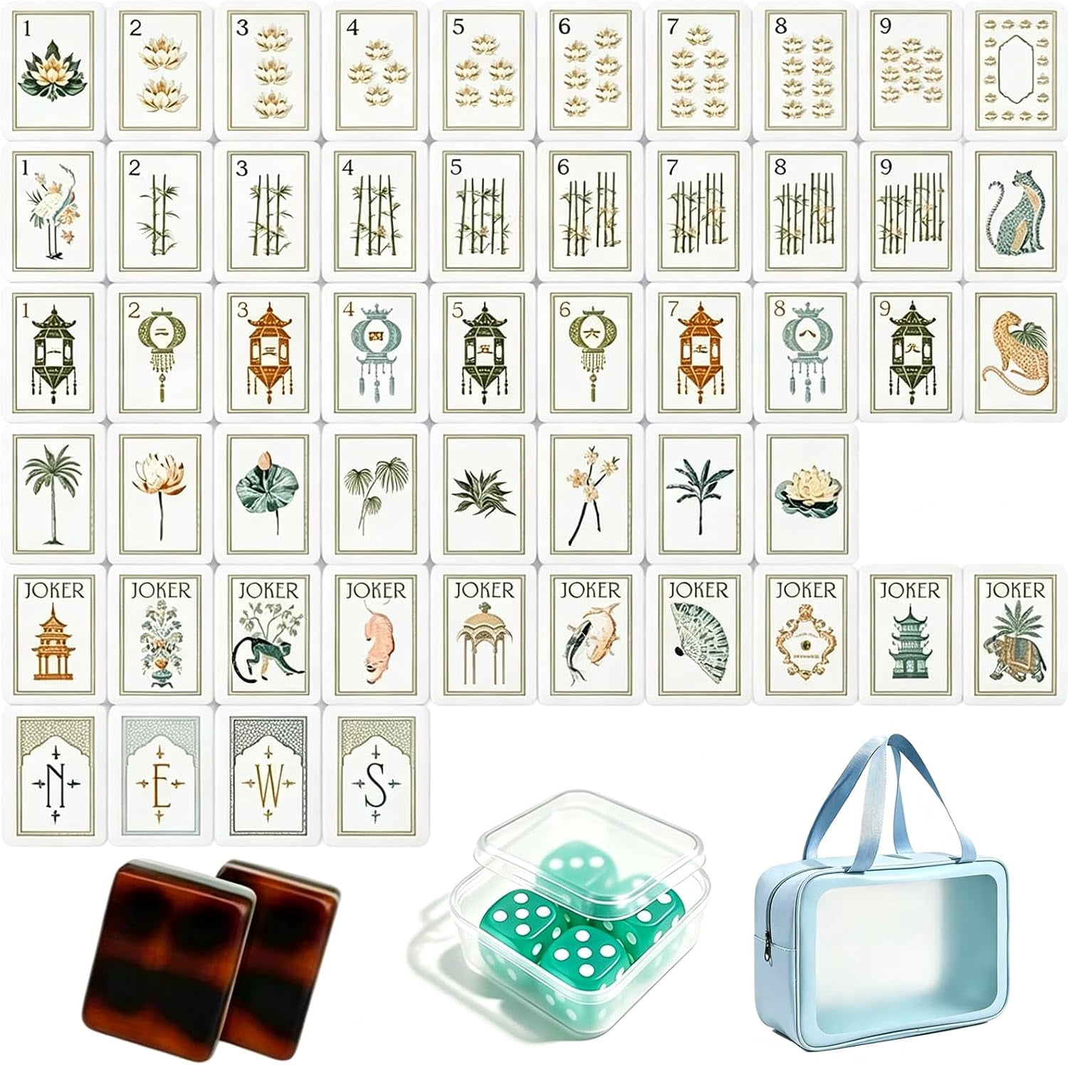 Premium Acrylic American Mahjong, 160 Pcs 4 Layer Mahjong Tiles (Paris ...