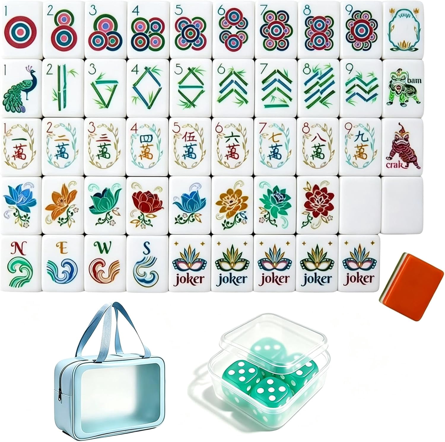 Premium Acrylic American Mahjong, 160 Pcs 4 Layer Mahjong Tiles (Paris ...
