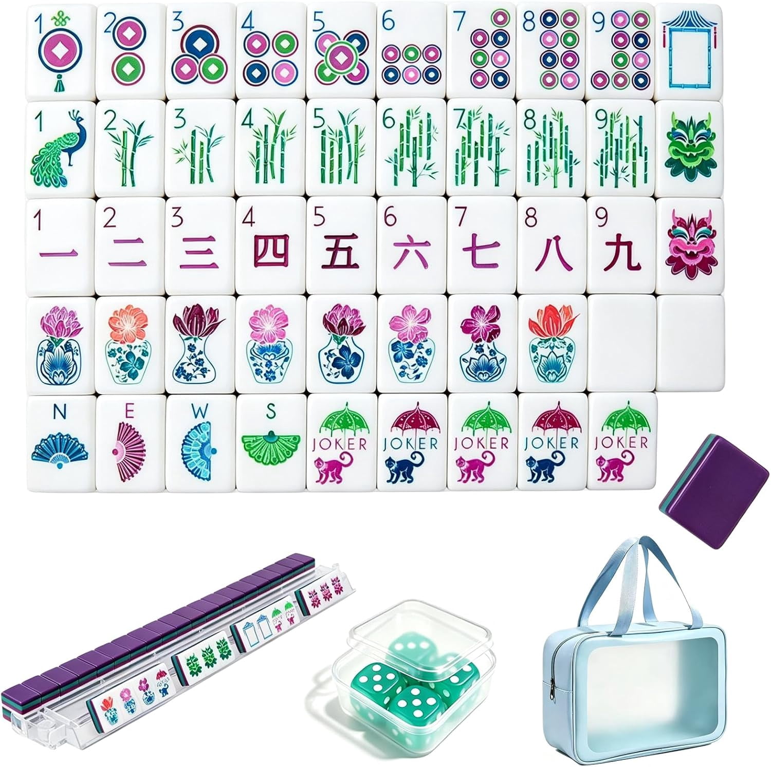 Premium Acrylic American Mahjong, 160 Pcs 4 Layer Mahjong Tiles (Paris ...