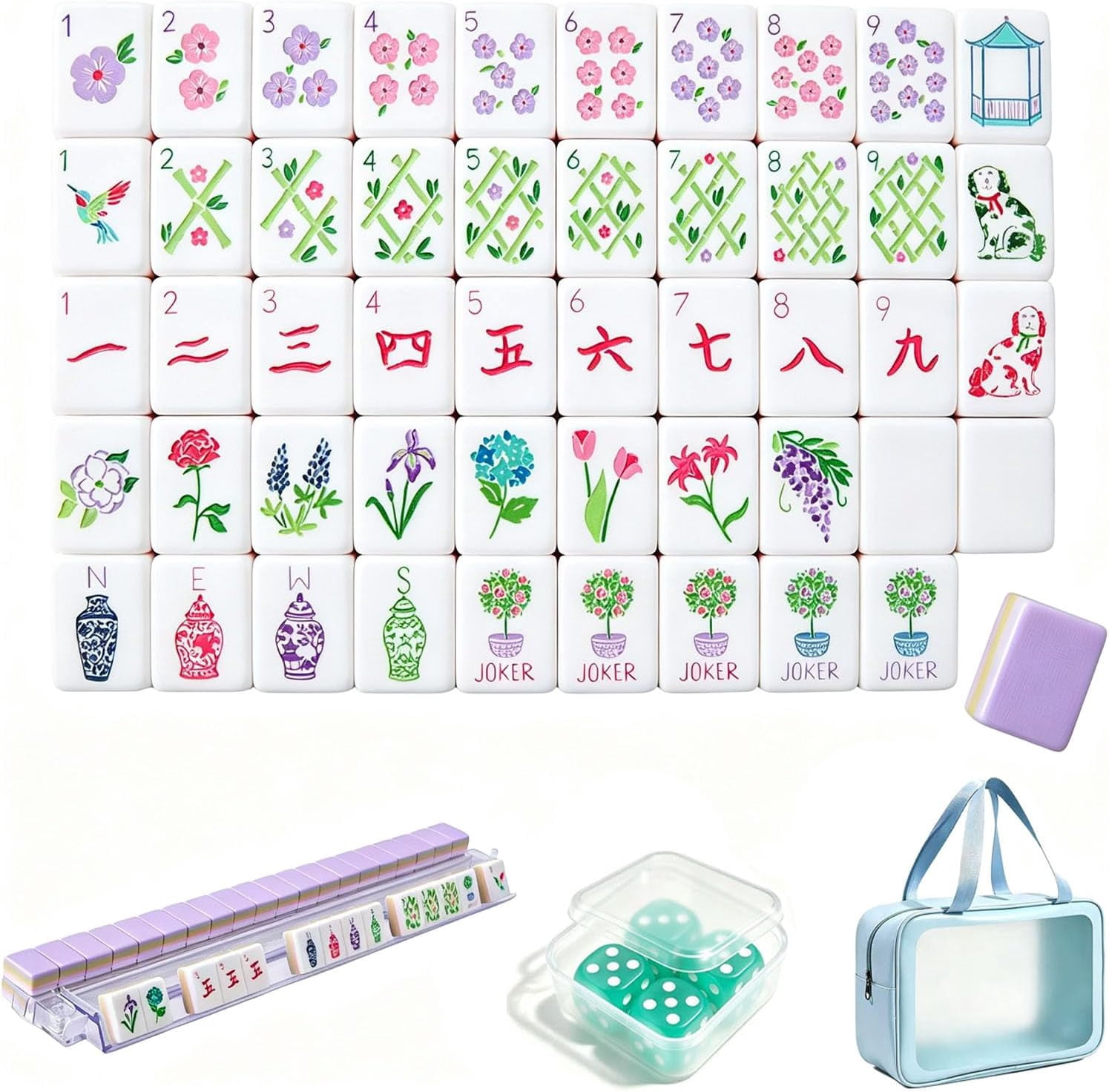 Premium Acrylic American Mahjong, 160 Pcs 4 Layer Mahjong Tiles (Paris ...