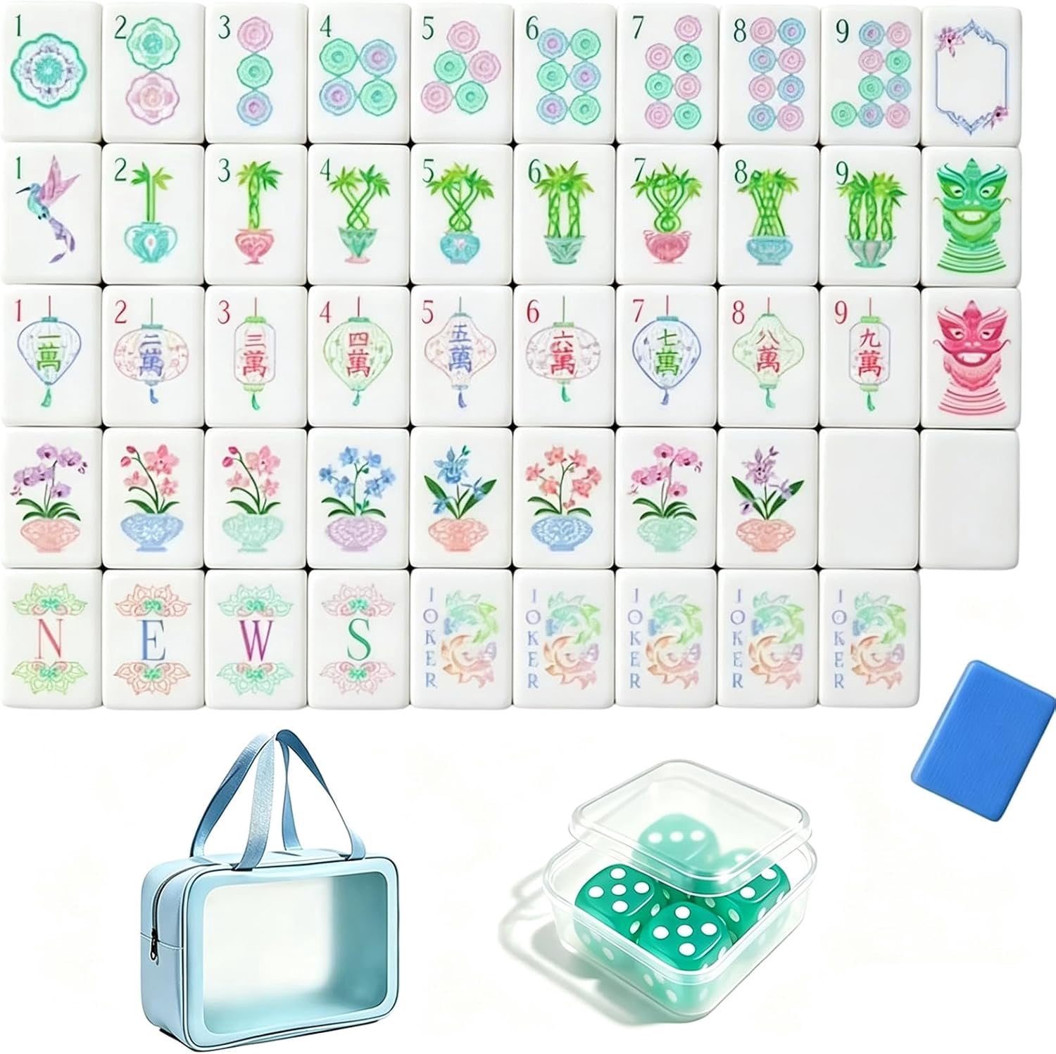 Premium Acrylic American Mahjong, 160 Pcs 4 Layer Mahjong Tiles (Paris ...