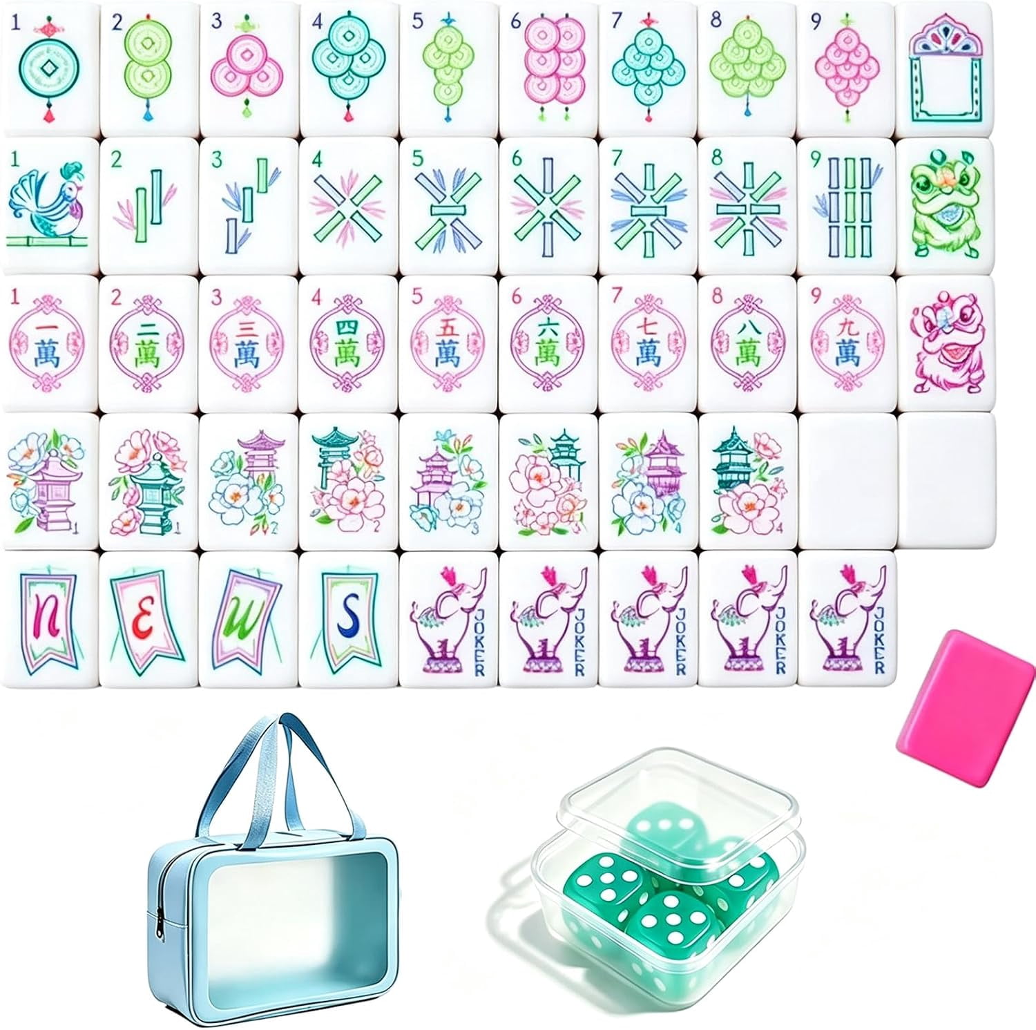 Premium Acrylic American Mahjong, 160 Pcs 4 Layer Mahjong Tiles (Paris ...