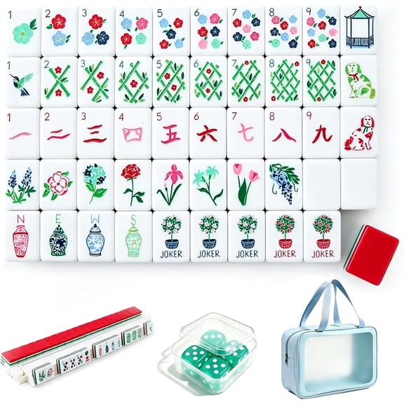 Premium Acrylic American Mahjong, 160 Pcs 4 Layer Mahjong Tiles (Paris Pink)