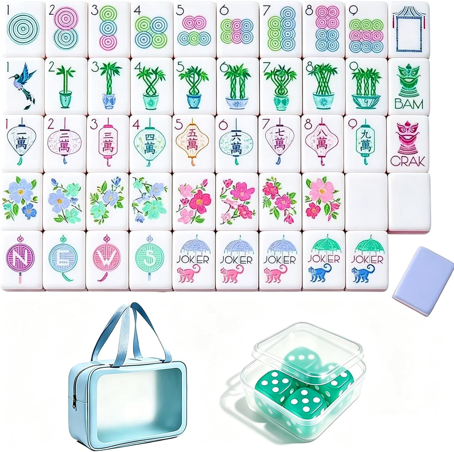 Premium Acrylic American Mahjong, 160 Pcs 4 Layer Mahjong Tiles (Paris ...