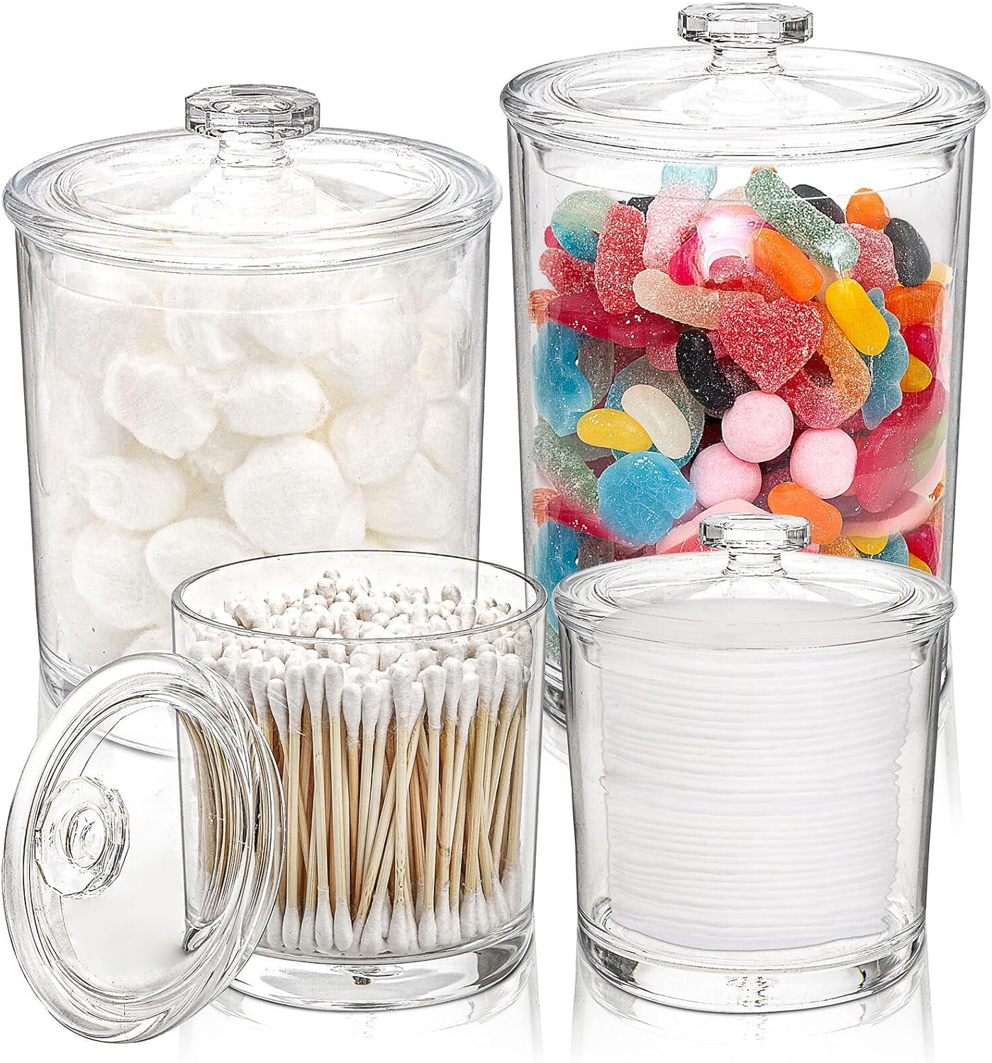 Premium Acrylic Apothecary Jars Set 45 Oz 30 Oz 15 Oz Clear Plastic