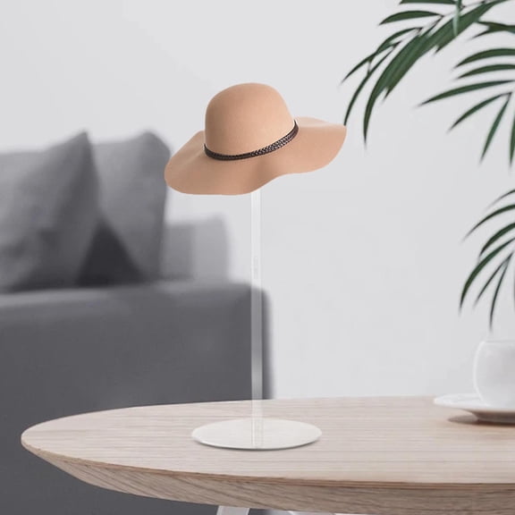 Premium Acrylic Hat Display Rack - Adjustable Desk Hat Stand for Caps, Cowboy Hats & Wigs - Clear & Black Options, 3 Heights for Retail, Home or Booth
