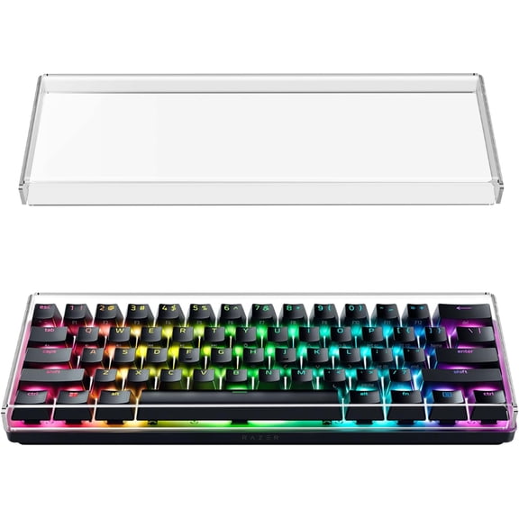 Premium Acrylic Keyboard Cover for 60% Compact 61 Key Keyboard, Compatible with Razer Huntsman Mini, RK Royal KLUDGE RK61 (Transparent)
