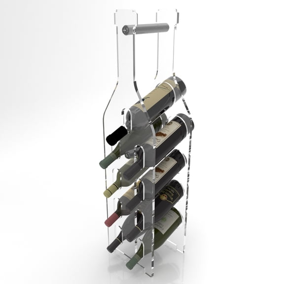 Premium Acrylic Wine Holder  Wine Rack Holds 9 Bottles, Lightweight & Portable with Handle, Easy Assembly, Fits All Bottle Types, Ideal for Kitchen, Bar, or Shop Use  Made in USA