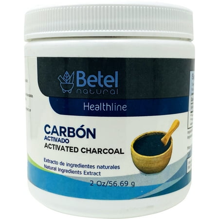 Premium Activated Charcoal / Carbon Activado Powder by Betel Natural - 100% Pure - 2 Oz