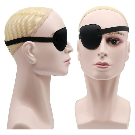 Premium Adjustable Blindfold Eye Patch 3D Contoured Soft Lazy Eye Care Mask for Amblyopia and Cosplay Comfortable Strap (16In-27In)