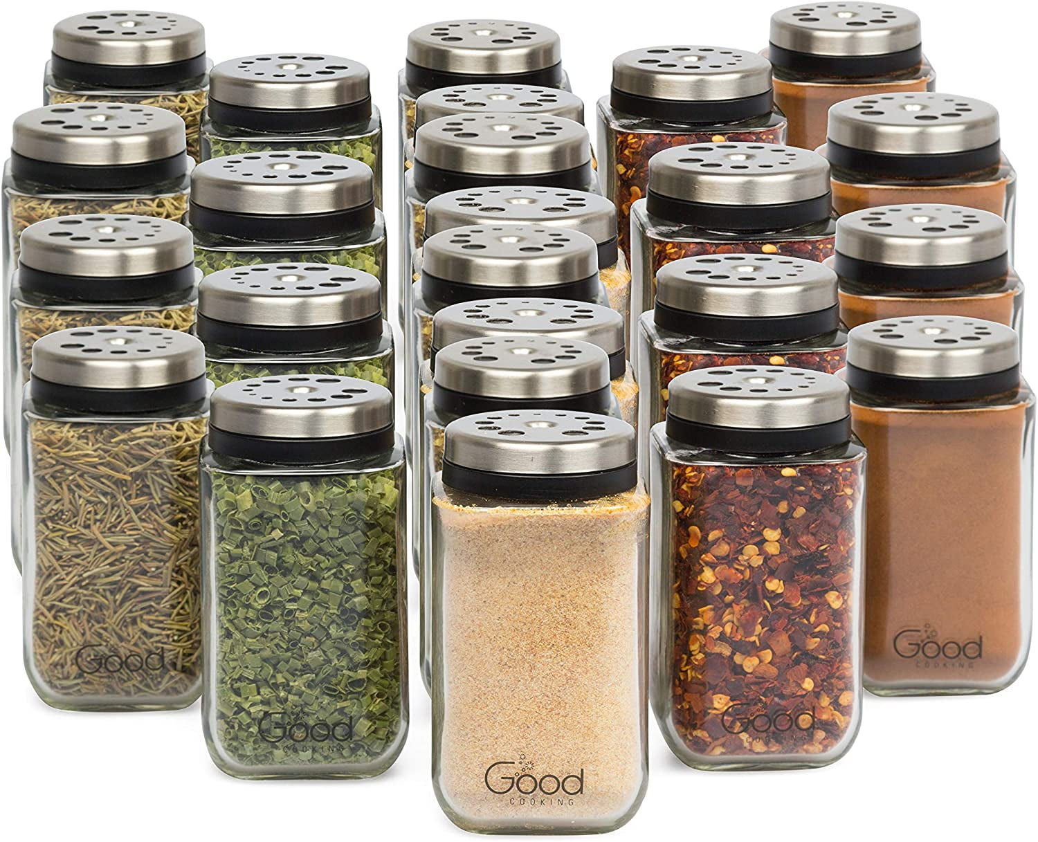 Glass Spice Jars Stainless Steel Lids