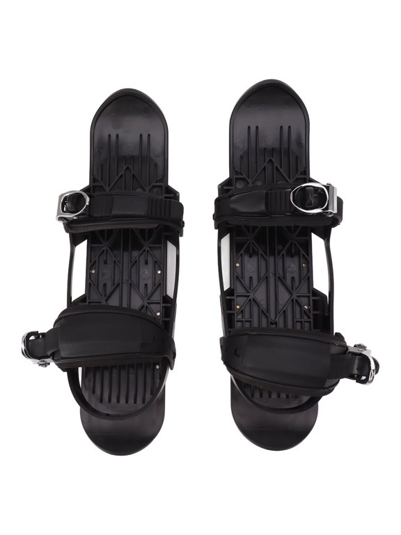 Premium Adjustable Mini Short Ski Skates for Winter Snowboard Skiing Black Color Portable Snow Skates for Men and Women Winter Outdoor Sports Accessories 17.7 inches / 45 cm