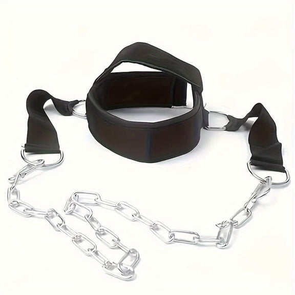 Premium Adjustable Neck Training Band with Chain-Heavy Duty Neck Strengthener for Athletes Strength Training and Neck Muscle Recovery Fitness Resistance Band fo