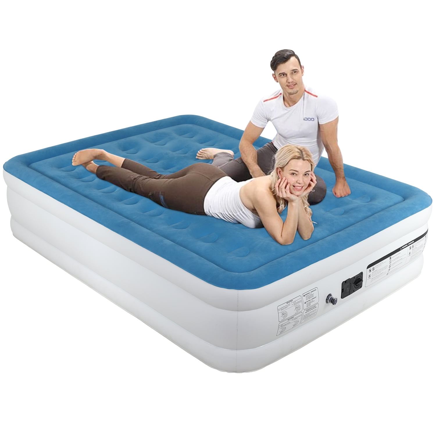 Premium Air Mattress with Builtin Pump 18 in Bed Height Mattress for Camping, Home & Portable