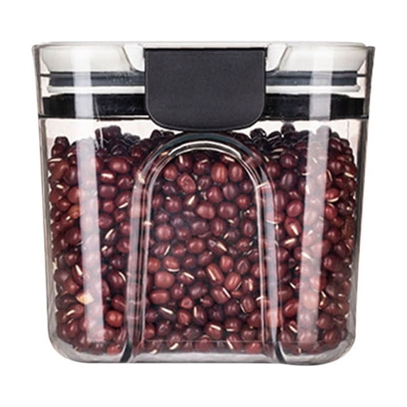 Premium Airtight Grain Storage Container Set | Vacuum Sealed Food Jar | Transparent ABS Kitchen Storage, 4 Sizes: 350ml 1300ml 2700ml 4600ml | Durable Moisture-Proof