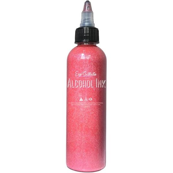 Premium Alcohol Ink|Metallic or Glitter Vibrant|High Saturated Unique Colors|4oz|For Tumblers,Coasters,Resin Dye,Alcohol Ink Paper,Yupo,Resin Petri Dish|by Ezgi Sertcetin | Metallic Hyashi Pink