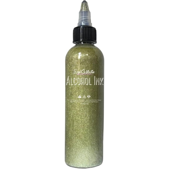 Premium Alcohol Ink|Metallic or Glitter Vibrant|High Saturated Unique Colors|4oz|For Tumblers,Coasters,Resin Dye,Alcohol Ink Paper,Yupo,Resin Petri Dish|by Ezgi Sertcetin | Metallic Choco Milk