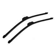 Premium All-Season Natural Rubber J-Hook Windshield Wiper Blades (Pack of 2) - OEM Quality, Bracketless & Frameless Design for Superior Auto Visibility