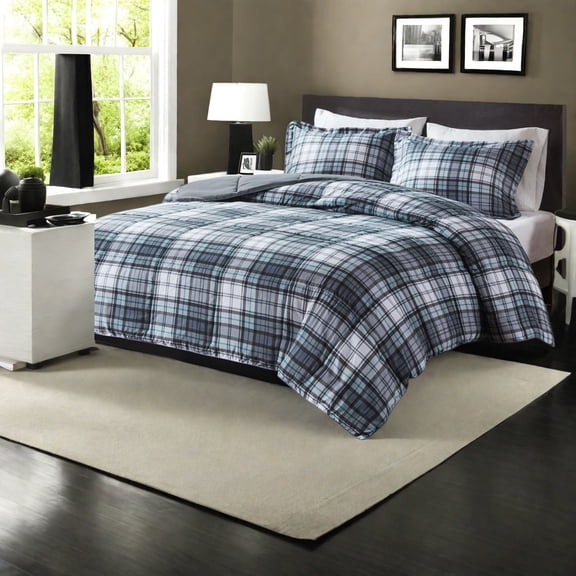 Premium AllSeason Bedding Sets UltraSoft Microfiber with Hypoallergenic Filling Classic Plaid Design for Comfortable Sleep
