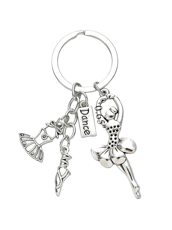 Premium Alloy Ballet Keyring Featuring Graceful Dancer Figure Dance Themed Accessory Ideal For Bags And Keys