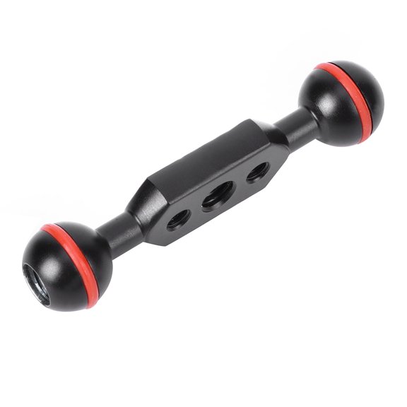 Premium Aluminium Alloy Double Ballhead Light Arm Extension Bracket Mount for DSLR Camera Monitor LED Video Light Magic Arm Photography Accessory 3 inches / 7.6 cm Black