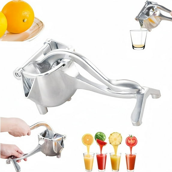 Aluminum Citrus Press Juicer, Heavy-Duty Manual Lemon Squeezer for Oranges, Limes and Grapefruits, Commercial-Grade Fruit Juice Extractor for Fresh Homemade Lemonade and Beverages