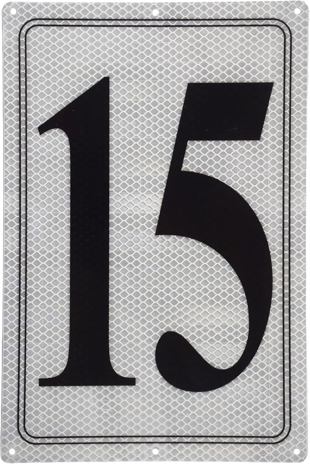 15 Inch Sign Premium Aluminum Reflective Number Sign 15, 12 x 8 Inch Metal Parking ...