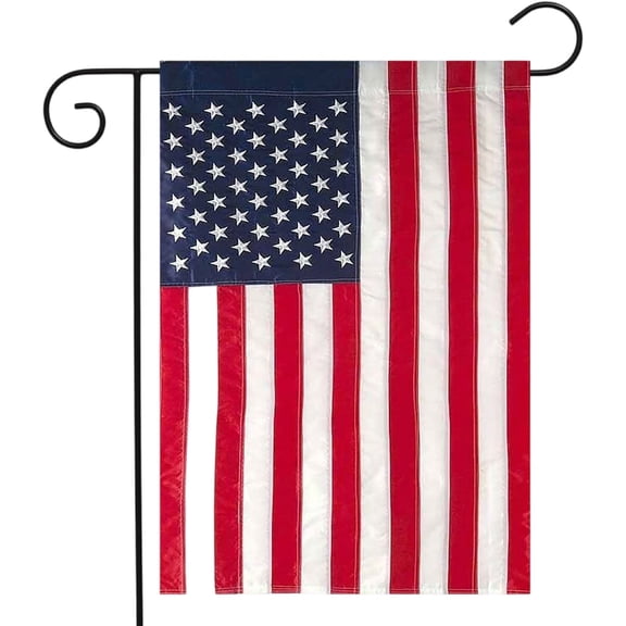 Premium American Flag Garden Flag 12x18 Inch Durable Embroidered Stars, Double Stitched Stripes, Weather Resistant