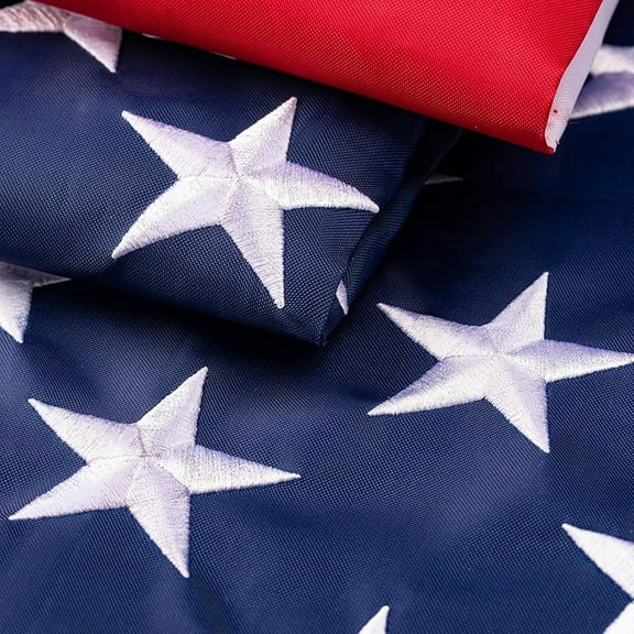 Premium American Flag Outdoor, Heavy Duty 210D Tough Polyester, Long Lasting US Flags for High Wind Outside with Embroidered Stars, Sewn Stripes, Brass