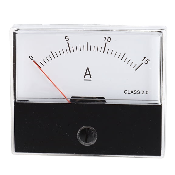 Premium Analog Current Panel Meter Ammeter Gauge Class 2.0 Accuracy DC 0-15A Measurement Tester with Transparent Outer Shell