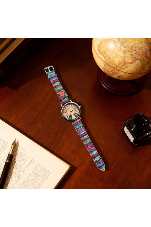 Premium Analog Watch | Full Arabic Numerals Display | 27cm Adjustable Textile Strap | Alloy Case, Glass Mirror | Easy-Read Dial | Durable Daily Accessory | 1.42in Face | No Waterproof