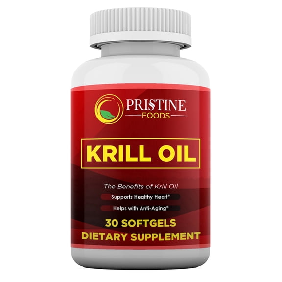 Pristine Foods Krill Oil - Rich in Omega-3s, Phospholipids, and Astaxanthin, 30 Softgels