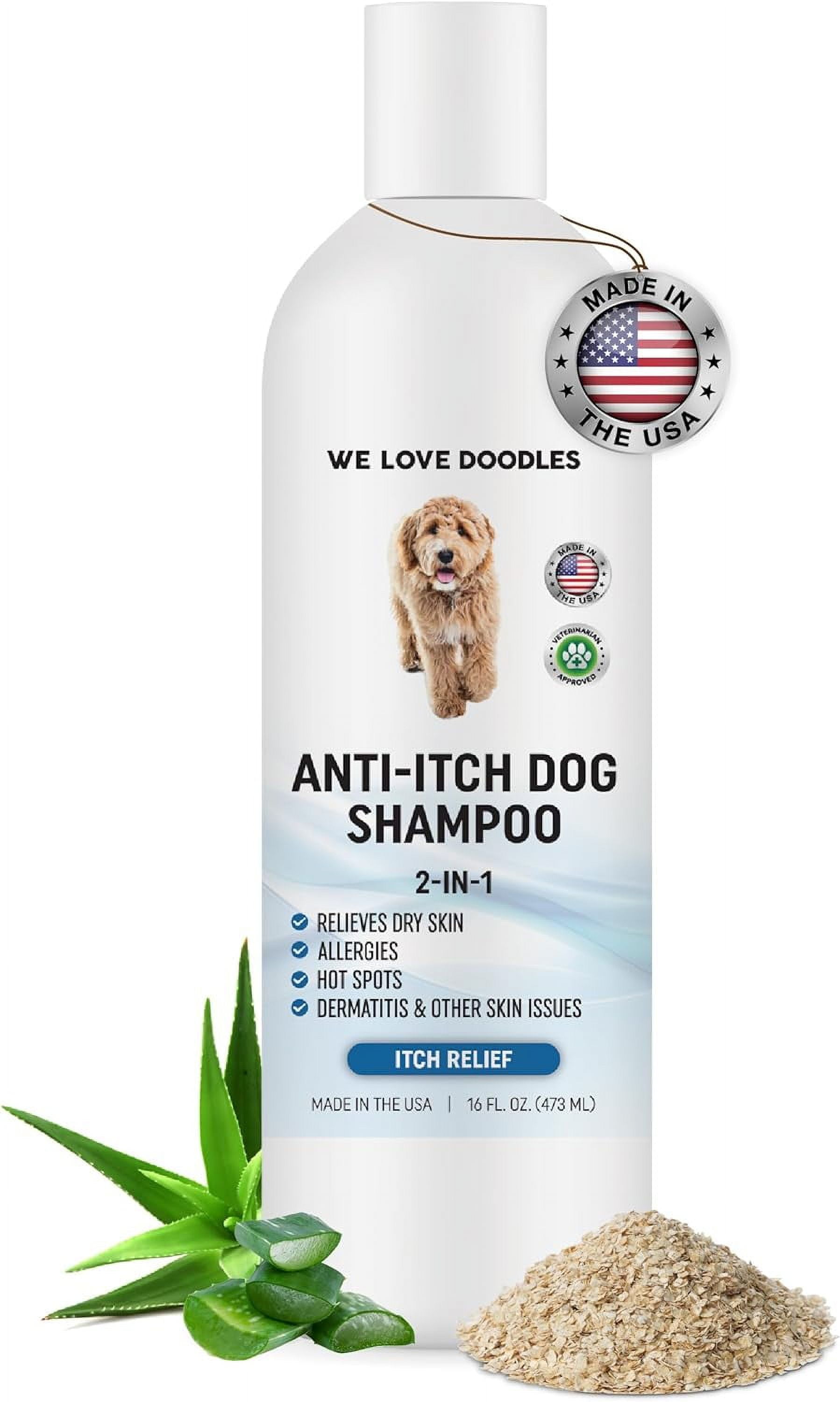 Premium Anti Itch Dog Shampoo for Sensitive Skin Made in USA Dry Skin Treatment for Dogs Great for Allergies Itching Skin Hot Spots Natural