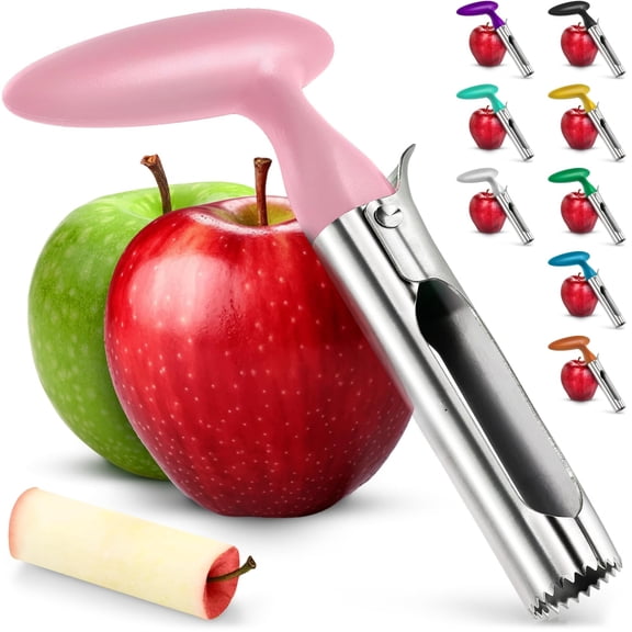 Premium Apple Corer Tool - Ultra Sharp, Stainless Steel, Serrated Blades for Easy Coring - Easy to Use & Clean, Durable Apple Corer Remover for Baking Apples & More - Red