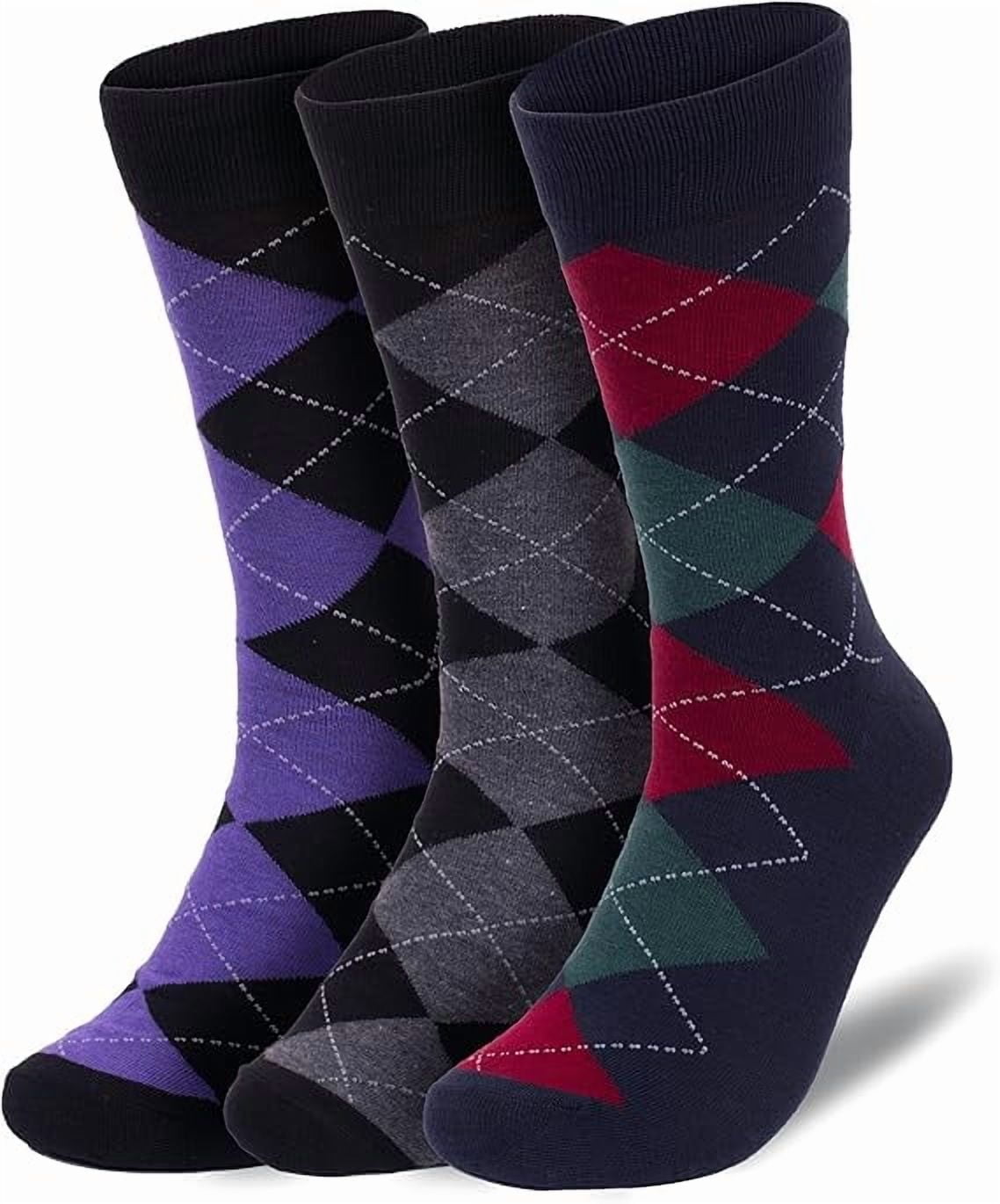 Premium Argyle Dress Socks for Men, Classic and Fun Cotton Socks, 3 Pair  Set with Gift Box - Walmart.com