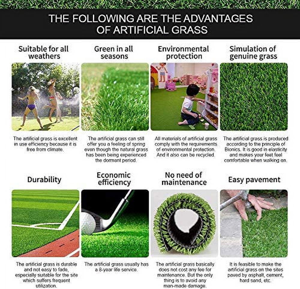 Premium Artificial Grass, Drainage Mat, 3' x 5' Artificial Turf for