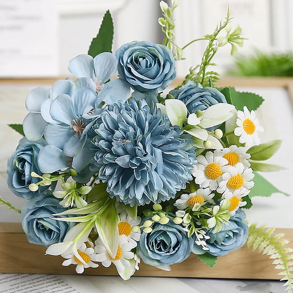 Premium Artificial Silk Floral,Realistic Faux Flower Bouquet,Wedding Event Centerpiece Decor,Bridal Valentine Ornament,Home Shop Art Hall Decor,Maintenance Free Non Wilting Design